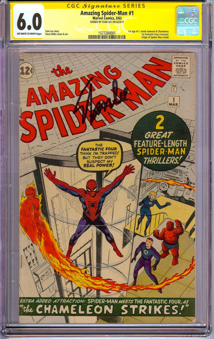 Amazing Spider-Man #1 CGC 6.0 SS Signed Stan Lee